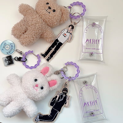 Qoo10] カラビナ付 クリアポーチ キーホルダー