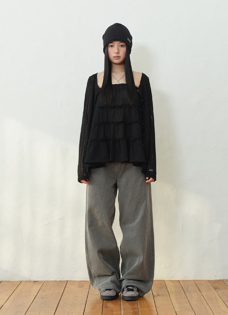 【AS"ON】 SMOG WIDE PANTS / GRAY 正規品