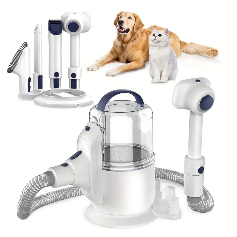 猫用ヘアクリーナー低騒音ペットグルーミングキット（ブラシ＆トリマ付き）9in1 ペット毛取りグローマー