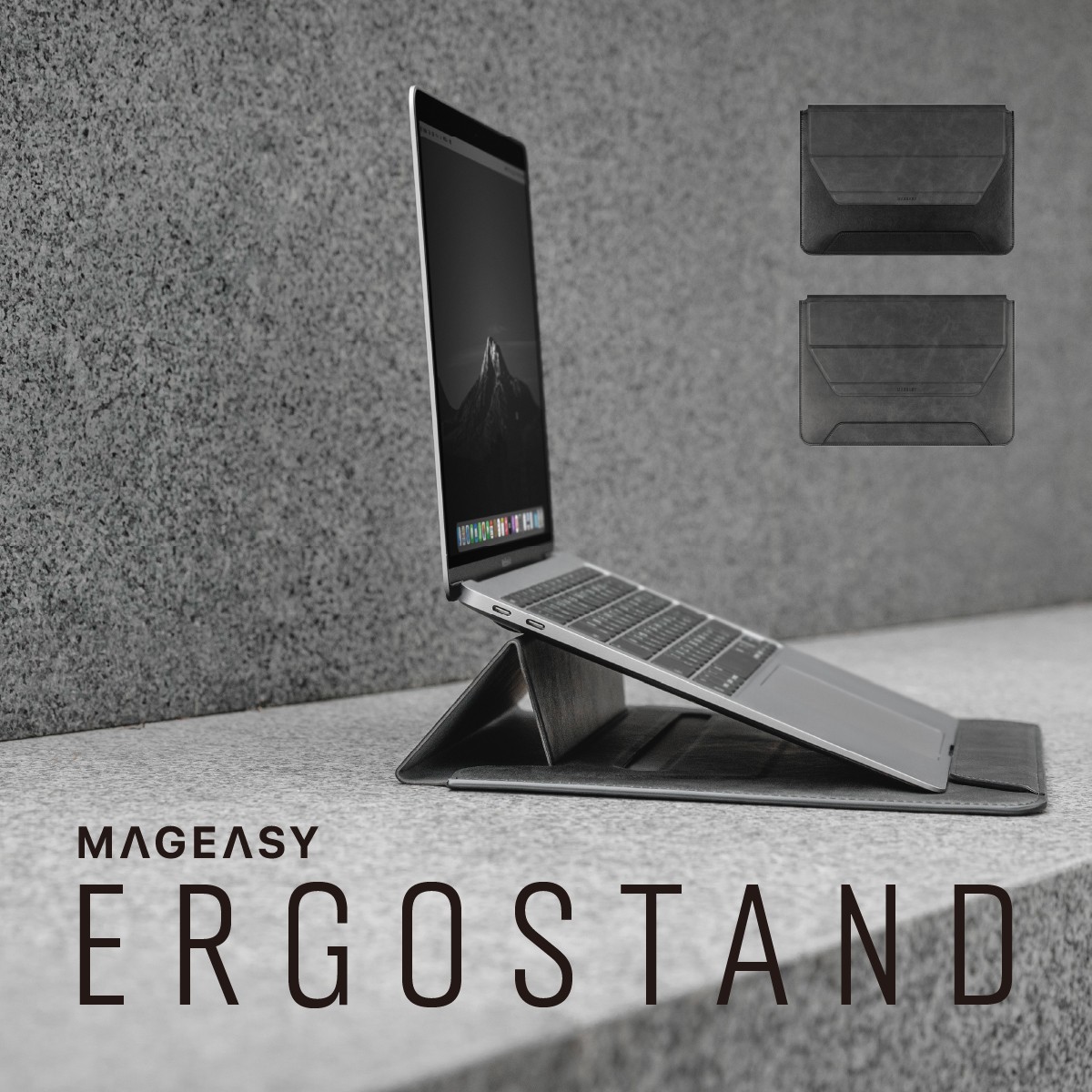 ノートパソコン 13インチ - 14インチ 対応 ケース スタンド 機能 収納 ポケット 付 パソコンケース 薄型 パソコン バッグ PC カバー ERGOSTAND