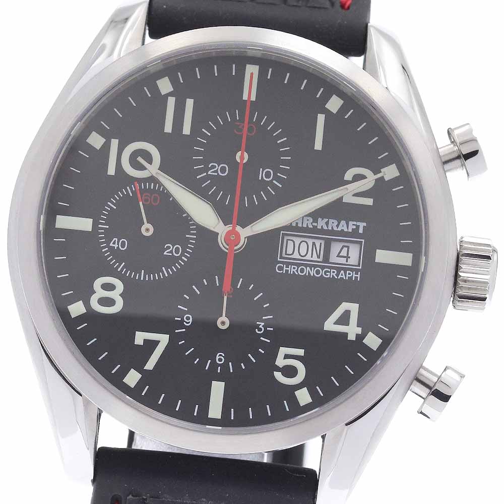 ウワークラフト UHR-KRAFT クロノグラフ デイデイト 自動巻き 極美品 保証書付き_957696【中古】
