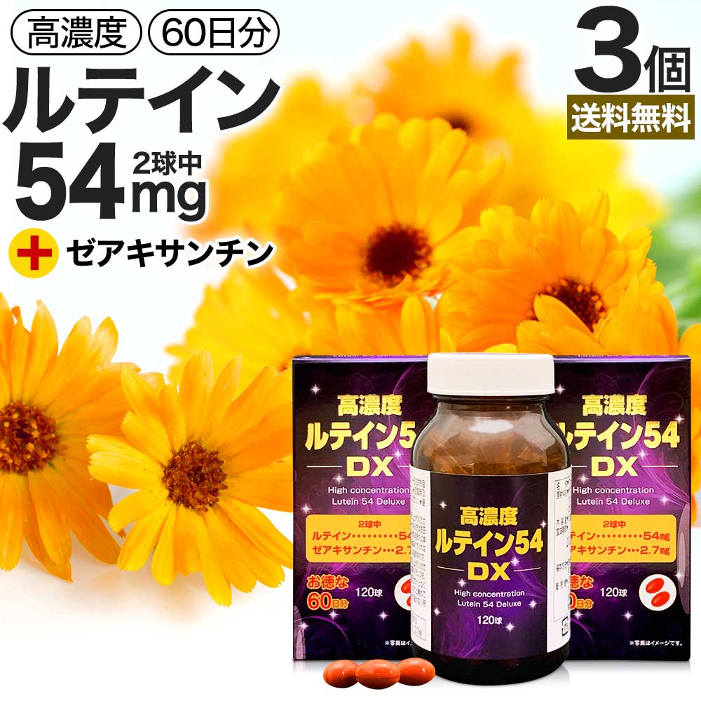 高濃度ルテイン54DX 120球*3個 約180日分 ルテイン ゼアキサンチン マリーゴールド カロテノイド 緑黄色野菜 サプリ サプリメント カプセル