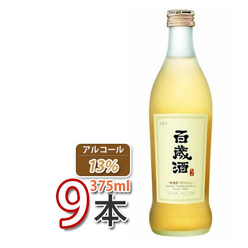百歳酒(ベクセジュ)375ml X 9本 韓国食品韓国料理韓国食材おかず韓国お土産輸入食品非常食激安10(02301x9)