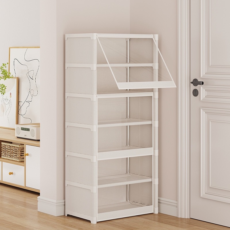 11 透明なダストプルーフシューキャビネットマルチレイヤー家庭用床靴ラックドアラック厚くなった耐久性のあるシンプルな靴箱