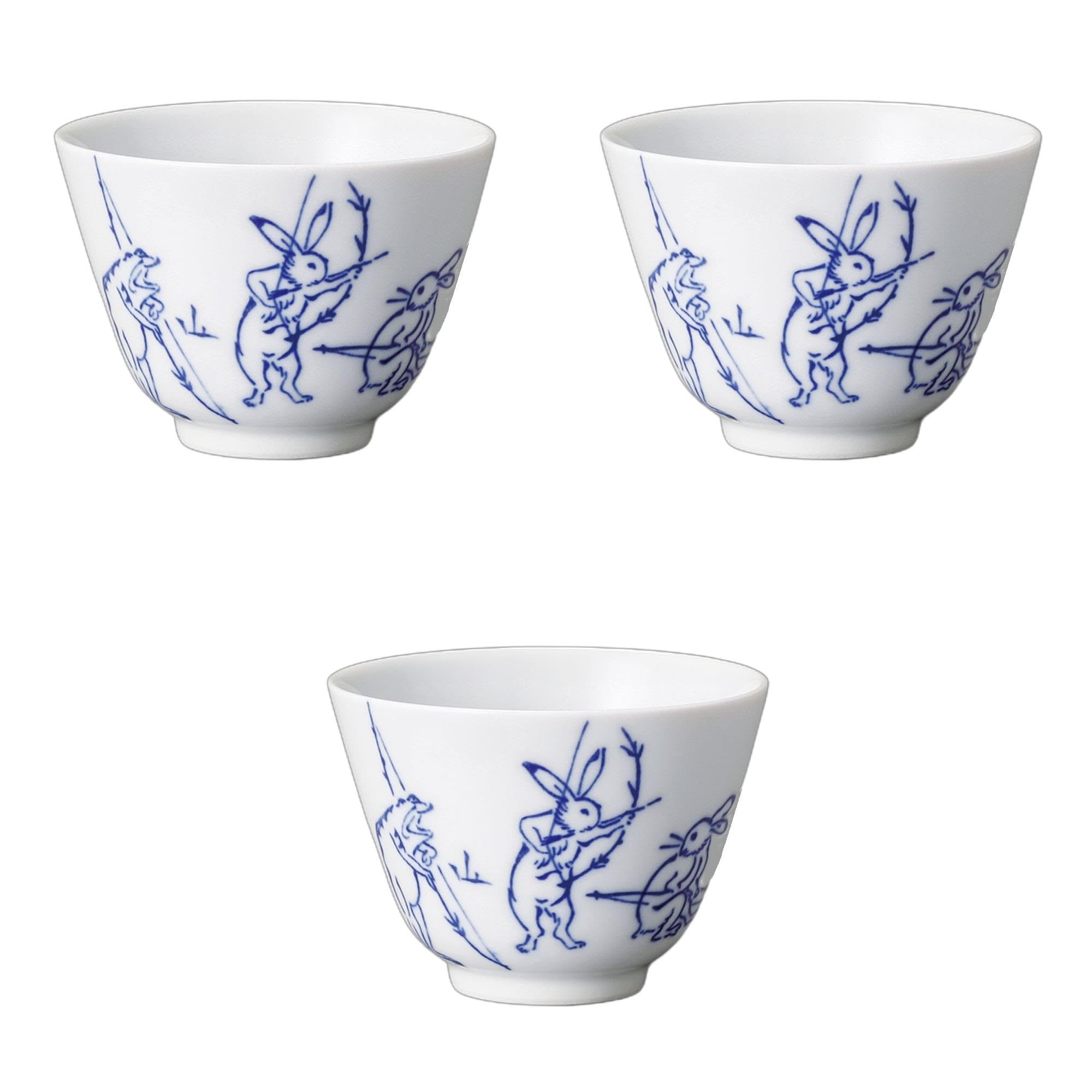 セトモノホンポ(Setomonohonpo) 3個セット 高山寺うさぎ千茶 [ 8.7×6.3cm160cc ] 煎茶陶磁器