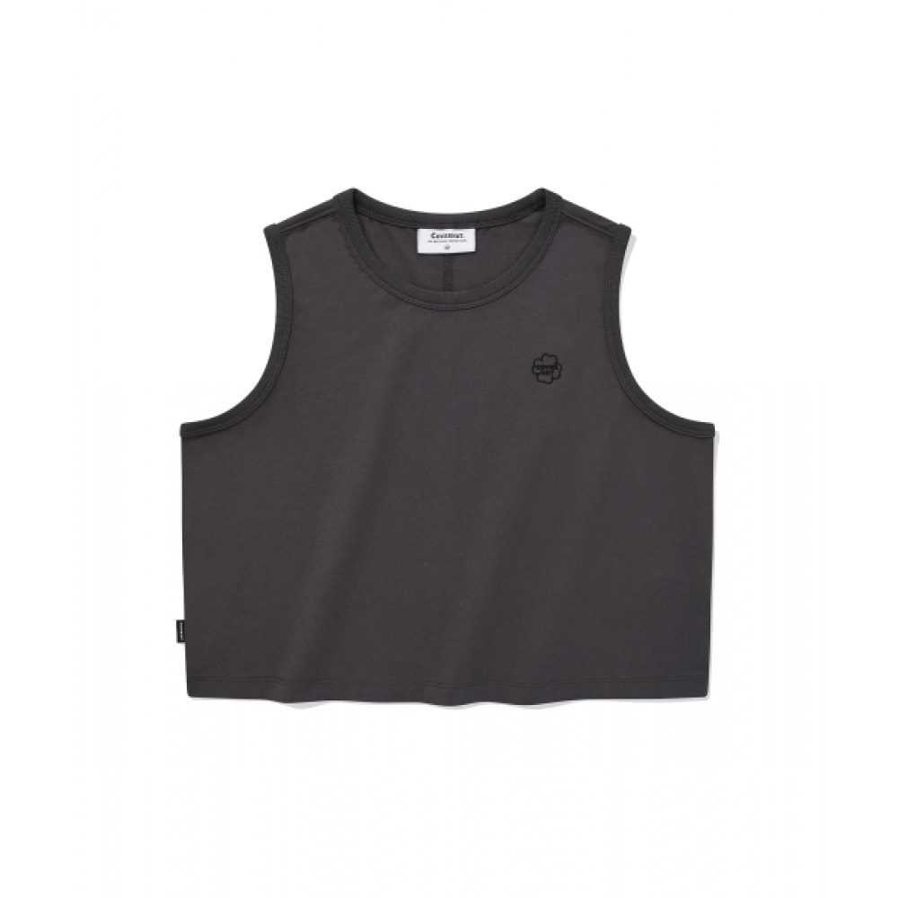 COVERNAT 女性用クロップクローバーハートノースリーブチャコール