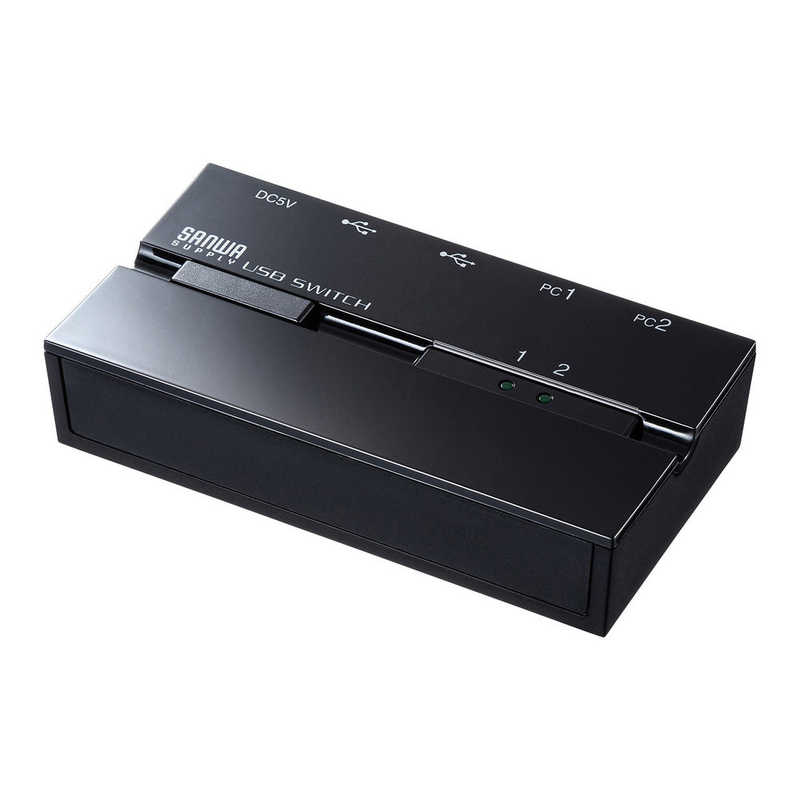 サンワサプライ　磁石付きUSB2.0手動切替器（ハブ付き・2回路） SW-US22HMG　SW-US22HMG