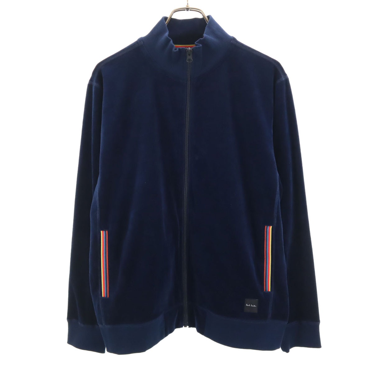Paul Smith LOUNGEWEAR ポールスミス ラウンジウェア 長袖 ベロア ジャケット M ネイビー メンズ 古着