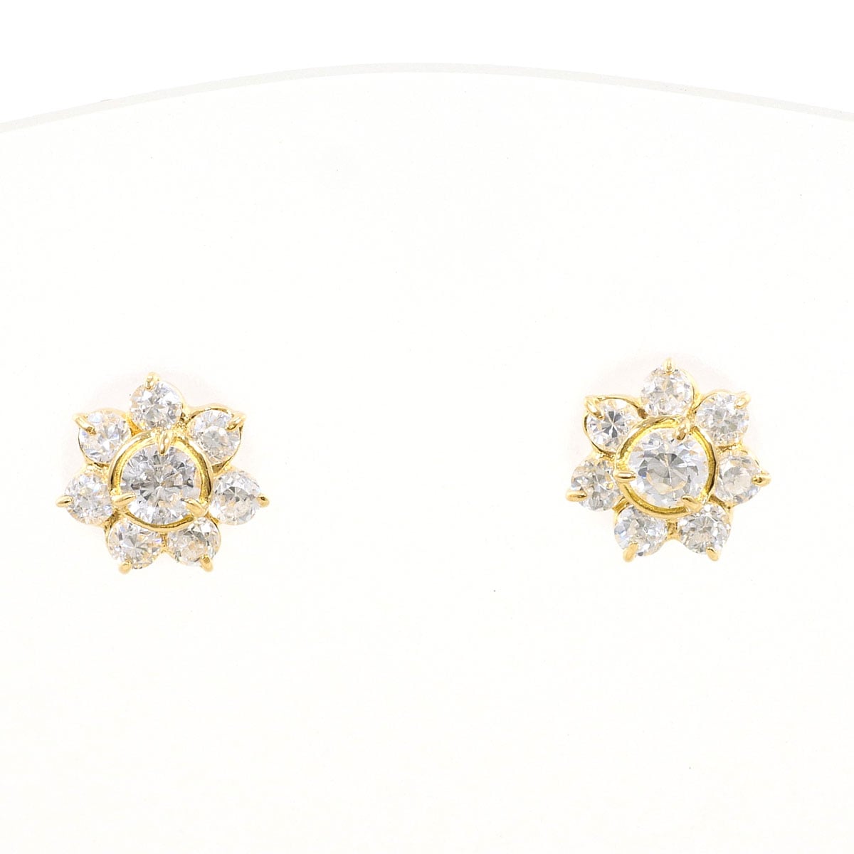K18 18金 YG イエローゴールド ピアス ジルコニア 総重量約0.5g ジュエリー 中古