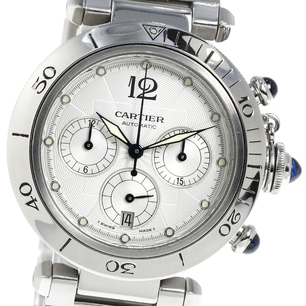カルティエ CARTIER W31030H3 パシャ38ｍｍ クロノグラフ 自動巻き メンズ 良品 _735336【中古】 498,200円