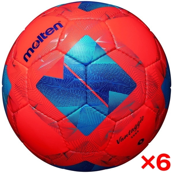 6個セット サッカーボール 5号球 ヴァンタッジオ3000 検定球 パワーオレンジxブルー F5N3000-OB