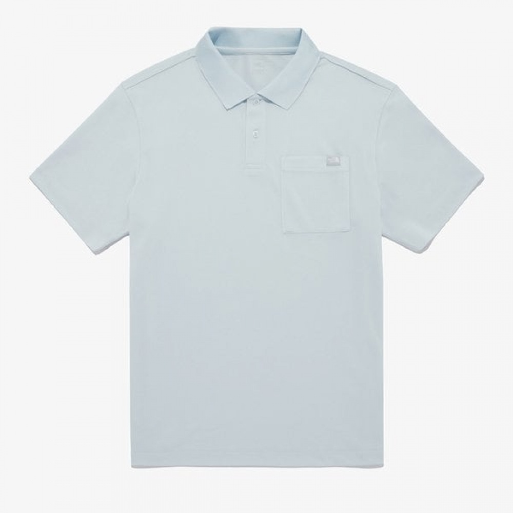 ノースフェイス メンズ クールマックス ポケット 半袖 ポロ LIGHT BLUE NT7PR11D