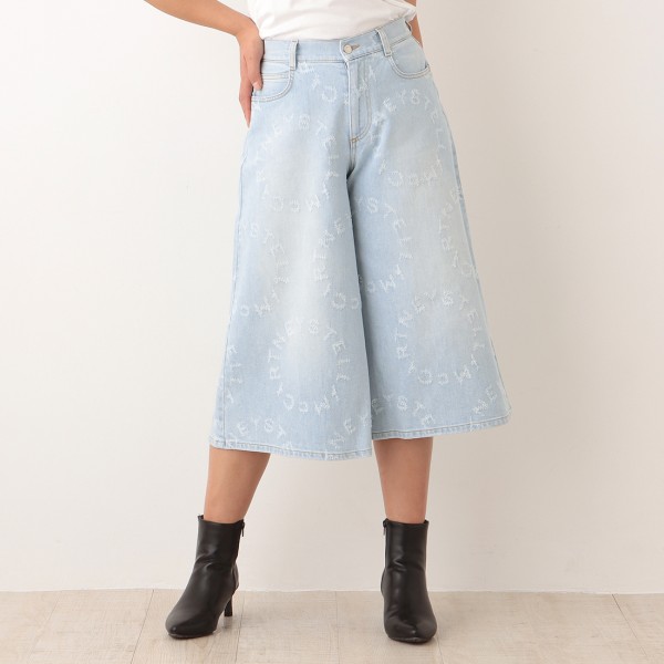 デニムパンツ ジーンズ キュロット ブルー レディース 6D002