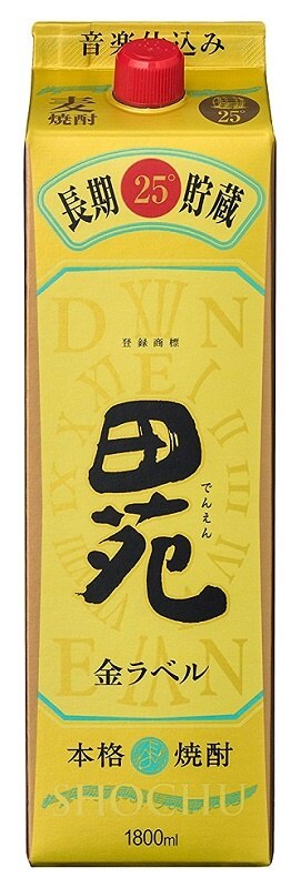 1ケース単位6本入り麦焼酎25田苑金ラベル　麦1．8Ｌパック　6本入りメーカー鹿児島県：田苑酒造(株)