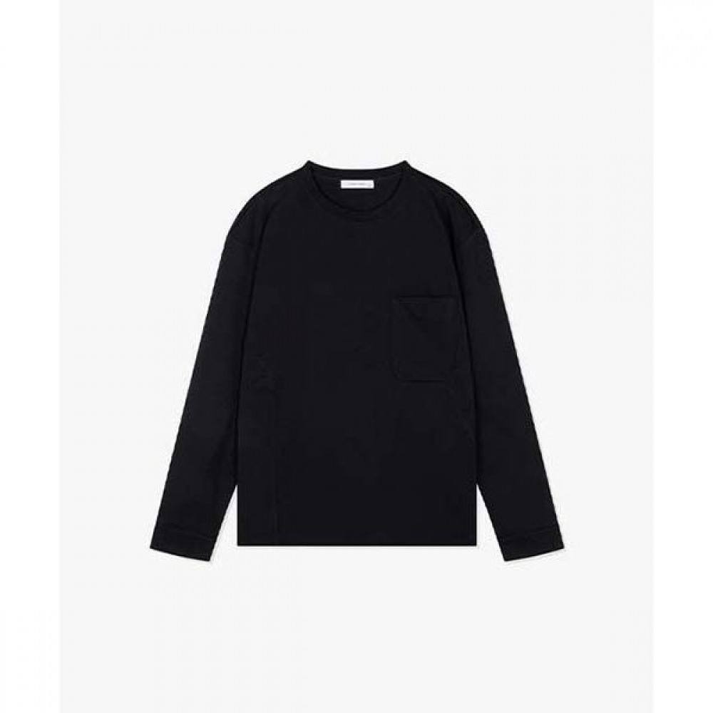 [リバークラッシュ] LKS41381ブラックレギュラーフィットロングスリーブTシャツ