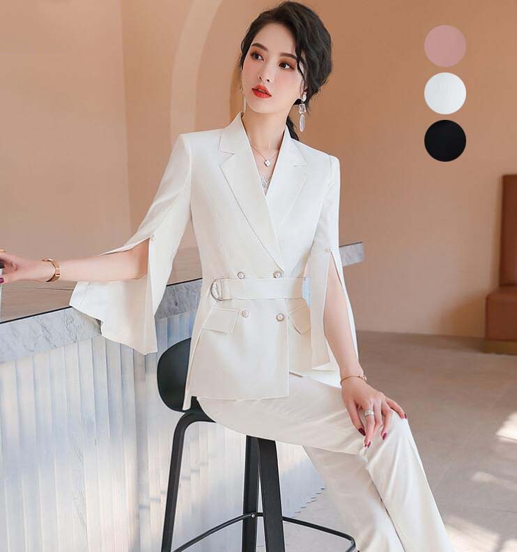 セレモニースーツ パンツスーツ 2点セット ジャケット+パンツ スーツセット ビジネススーツ リクルートスーツ フォーマル 入学式 ママスーツ オフィス 通勤 面接 入学式 入園式 レディーススーツ