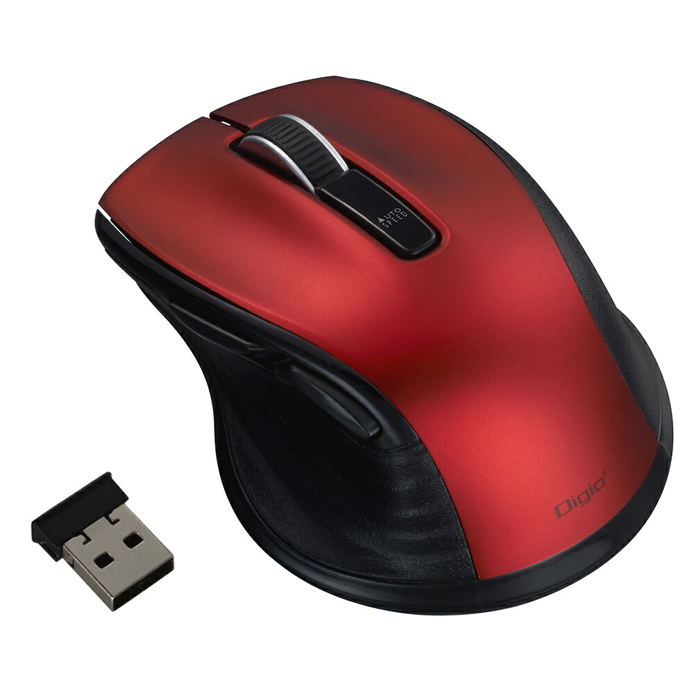 （まとめ買い）F_line 無線静音5ボタンBlueLEDマウス Sサイズ レッド MUS-RKF141R [x3]