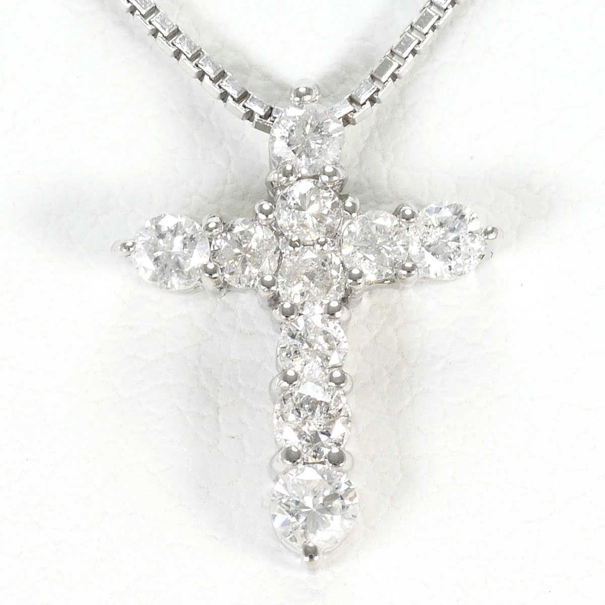 PT900 プラチナ K18 18金 WG ホワイトゴールド ネックレス ダイヤモンド 0.30ct 総重量約2.9g 約40cm 中古