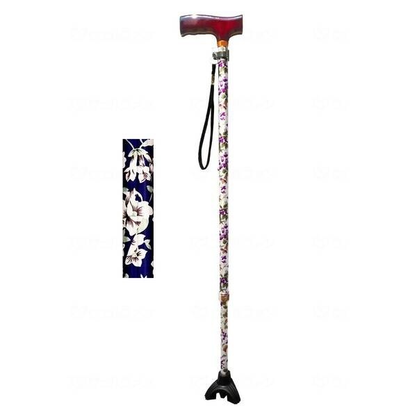 濱田産業 安心ステッキ さんさ 紫花柄 10005000 メーカー直送