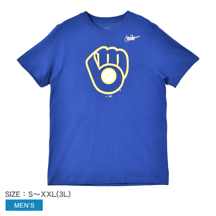 半袖Tシャツ メンズ 青 N199-4EW 野球 トップス ミルウォーキー ブルワーズ MLB メジャーリーグ COOPERSTOWN LOGO SHORT SLEEVE COTTON TEE