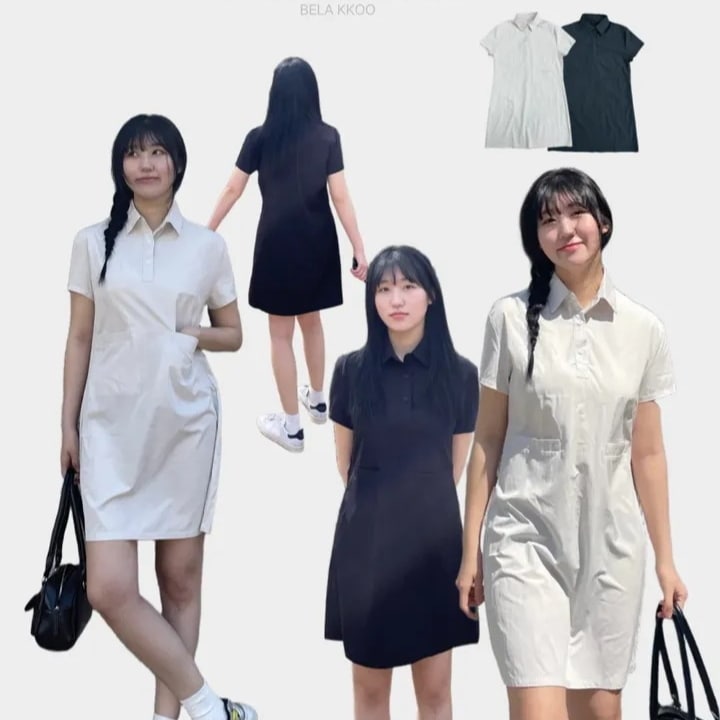 바스락 포켓 반팔미니원피스 4,968円