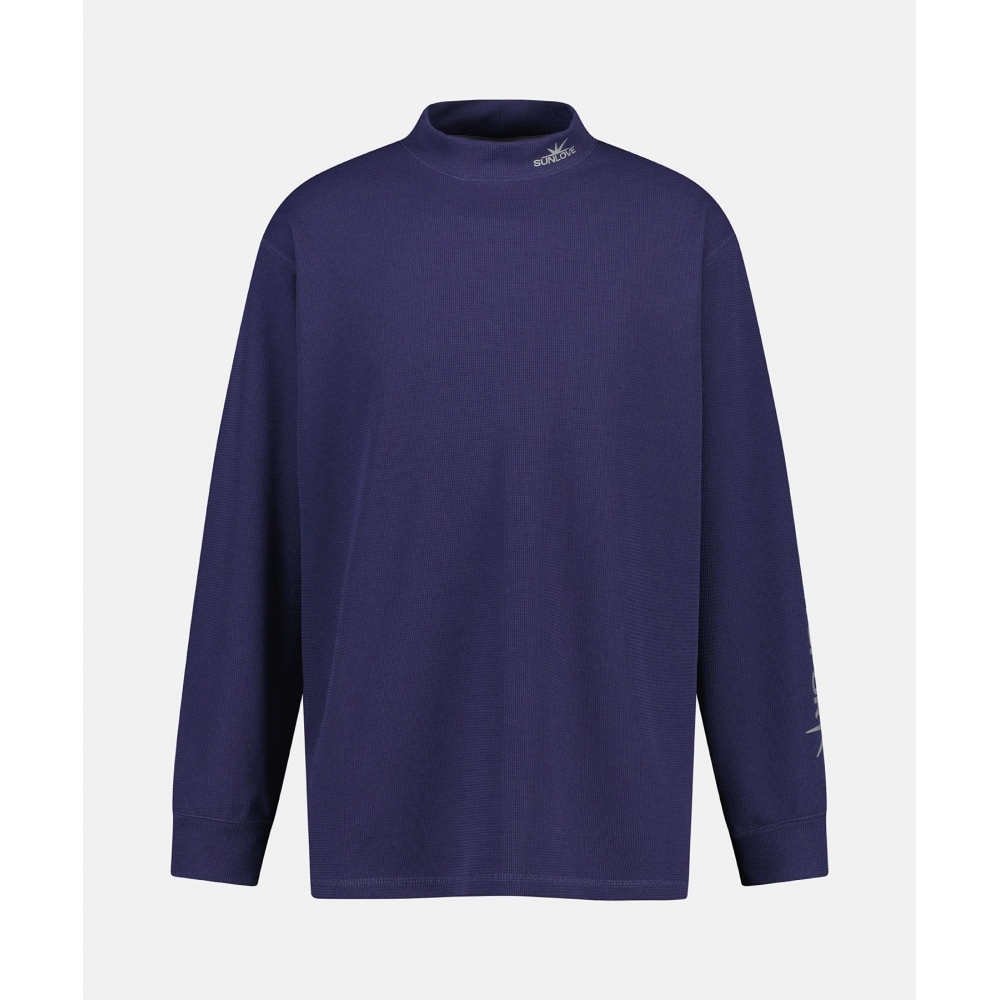 SUNLOVE ポーラテック ワッフル モックネック L/S T シャツ ネイビー