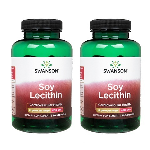 スワンソン　大豆レシチン 1200mg 90錠 2本 Swanson 海外直送 ヤマト国際便発送