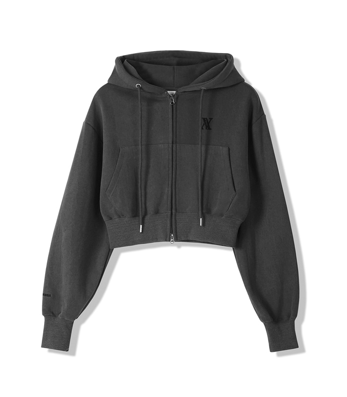 アヴァンドレス AV ロゴクロップフードジップアップページブラック