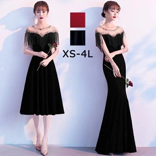 ドレス 大人 ピアノ 発表会 ロングドレス ミモレ丈 演奏会 演奏会用ドレス 赤 ピアノ発表会 黒 結婚式 高校生 パーティードレス 演奏会ドレス 大きいサイズ 母親 コンクール イブニングドレス ロ