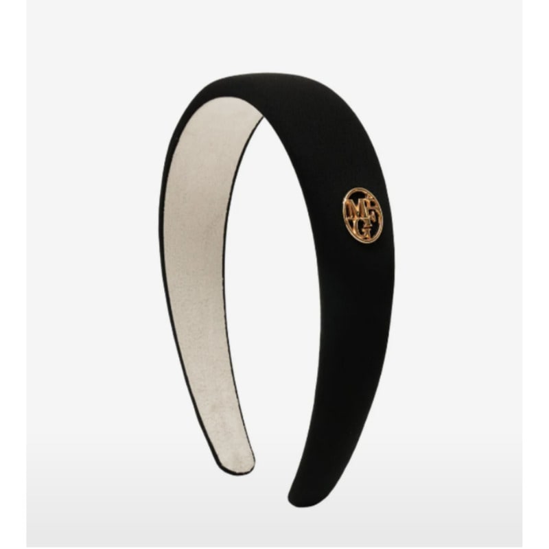 MARITHE / CIRCLE LOGO SATIN HAIR BAND 2colors