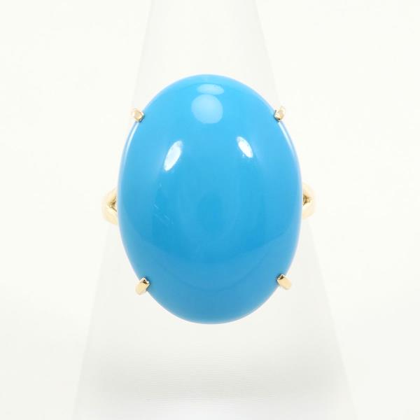 K18 18金 YG イエローゴールド リング 指輪 12.5号 ターコイズ ジュエリー 中古