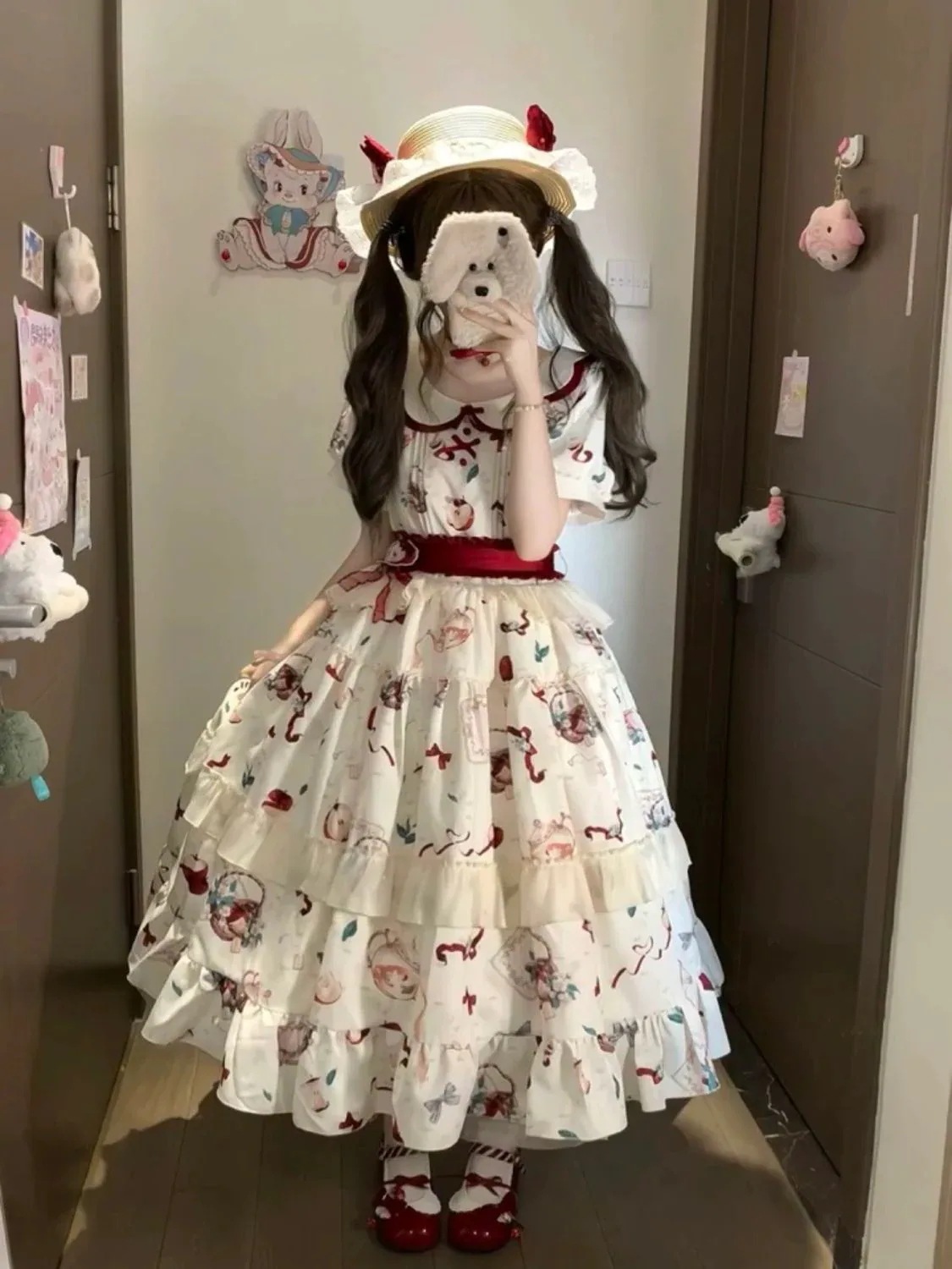 プリントワンピース コスチューム ロリータ 新しいスタイル かわいいロリータ ワンピース コスプレ