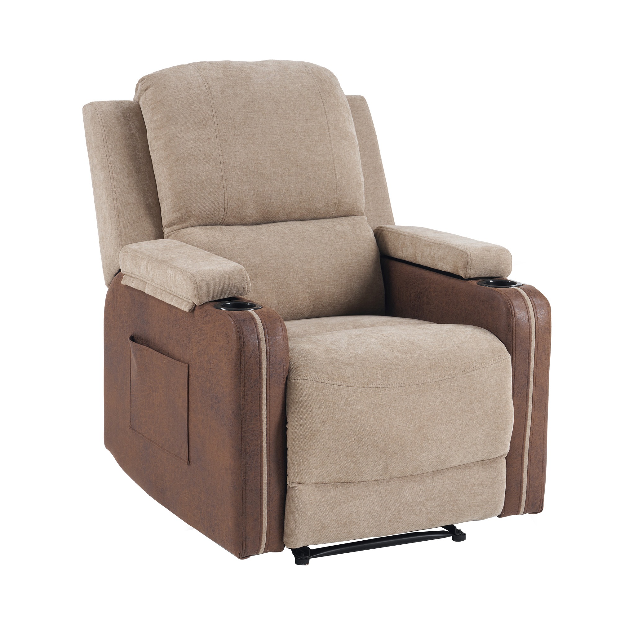 【送！料無！料　30日保証】【背もたれ・フットレスト独立可動】リクライニングチェア 165無段階調整 リモコン式操作 リクライニングソファ 1人掛け 耐荷重160kg 電動 リクライニング ファブリ