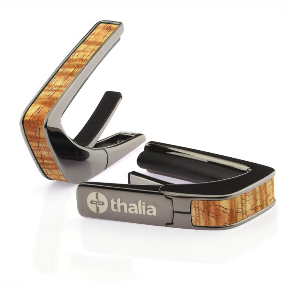 Thalia Capos ギターカポ ブラッククローム仕上げ TH-CB200-HK AAA Hawaiian Koa Inlay アメリカ製【並行輸入】