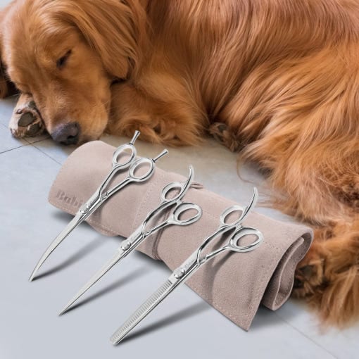 [韓国公式/正規品]バビオンE2 犬 愛犬 美容ハサミ メタルコム 4種セット 追加贈呈 ハサミ 研磨 天然 牛革 ポーチ 8,806円