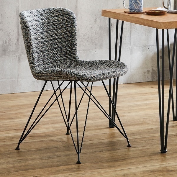 体にフィットする ファブリックダイニングチェア 単品