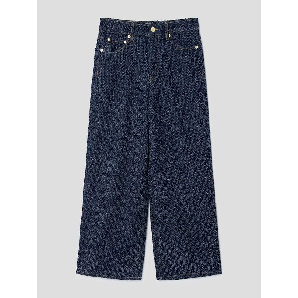 GANNI フワフワデニムワイドジーンズ-リンス FW24-QN4921R01R