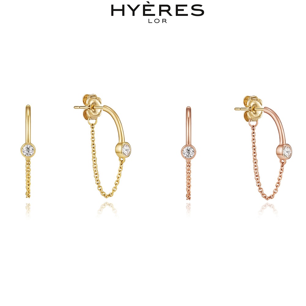 [HYERES LOR] Essence 14K mele hoop chain Earrings