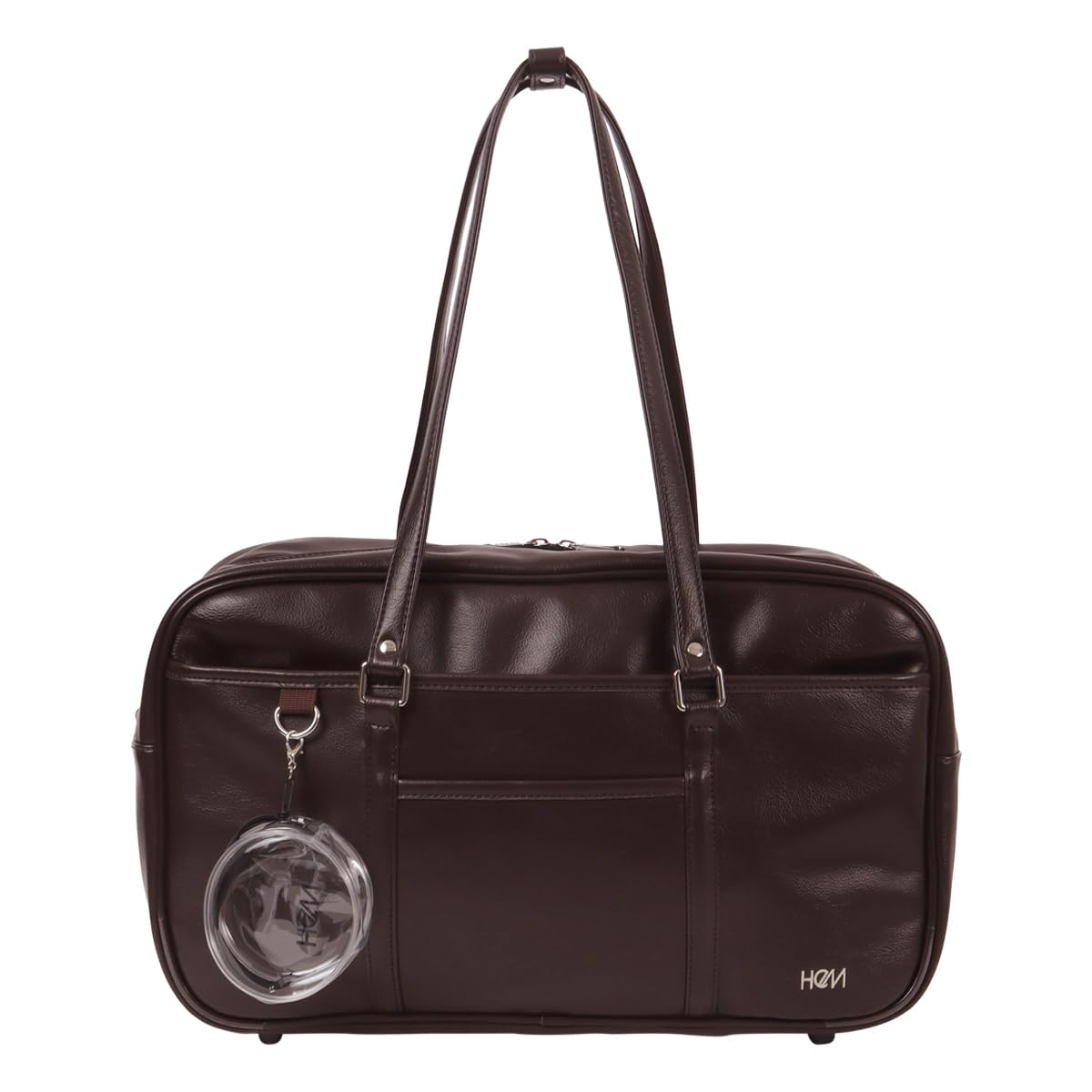 [HeM] [ヘム] A4 B4 スクールバッグ STスクール 39-8112 スクバ ボストンバッグ PU スクールボストン 合成皮革 通学 通学 ミニポーチ 【2】 ブラウン