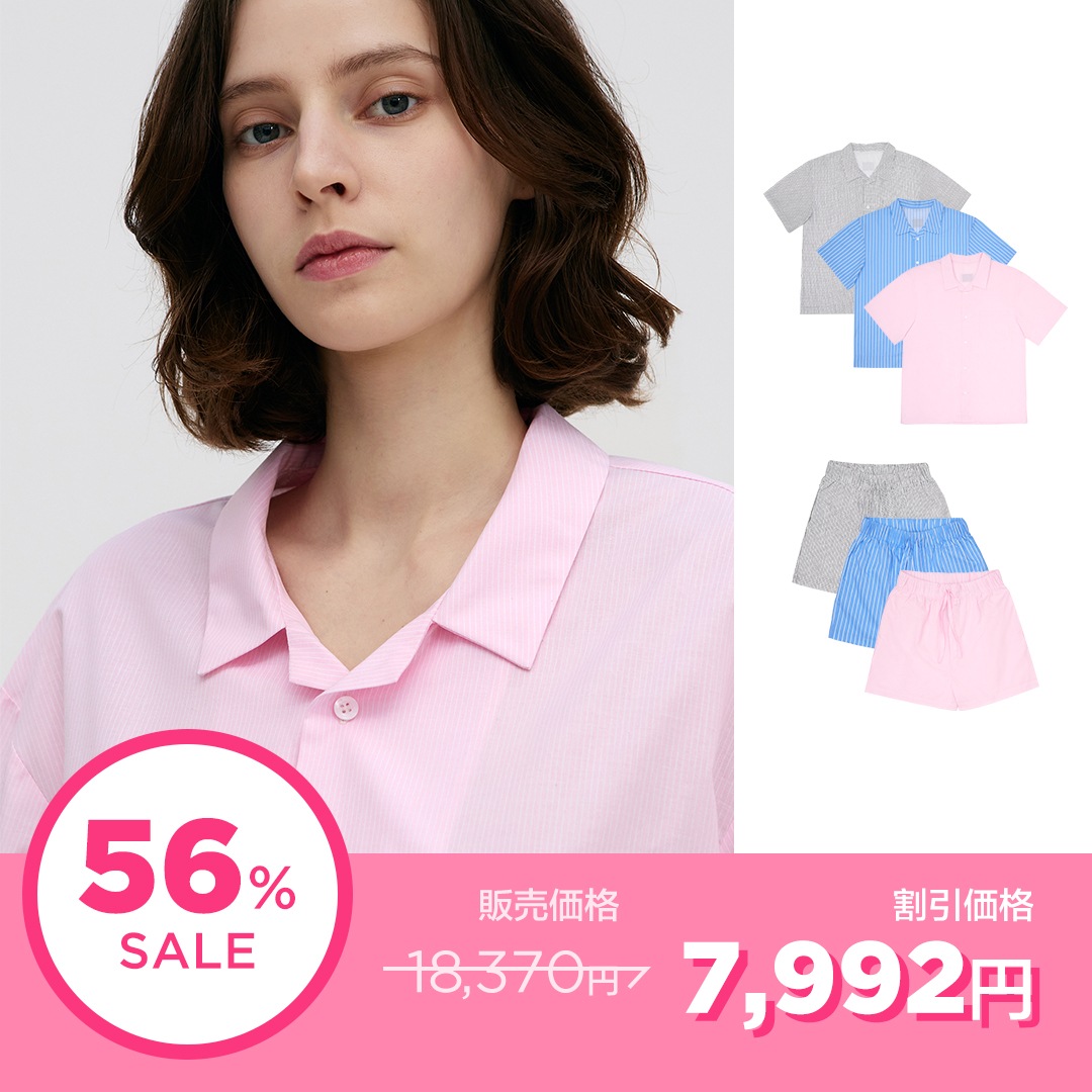 Stay Stripe Pajamas Short Set (3colors)