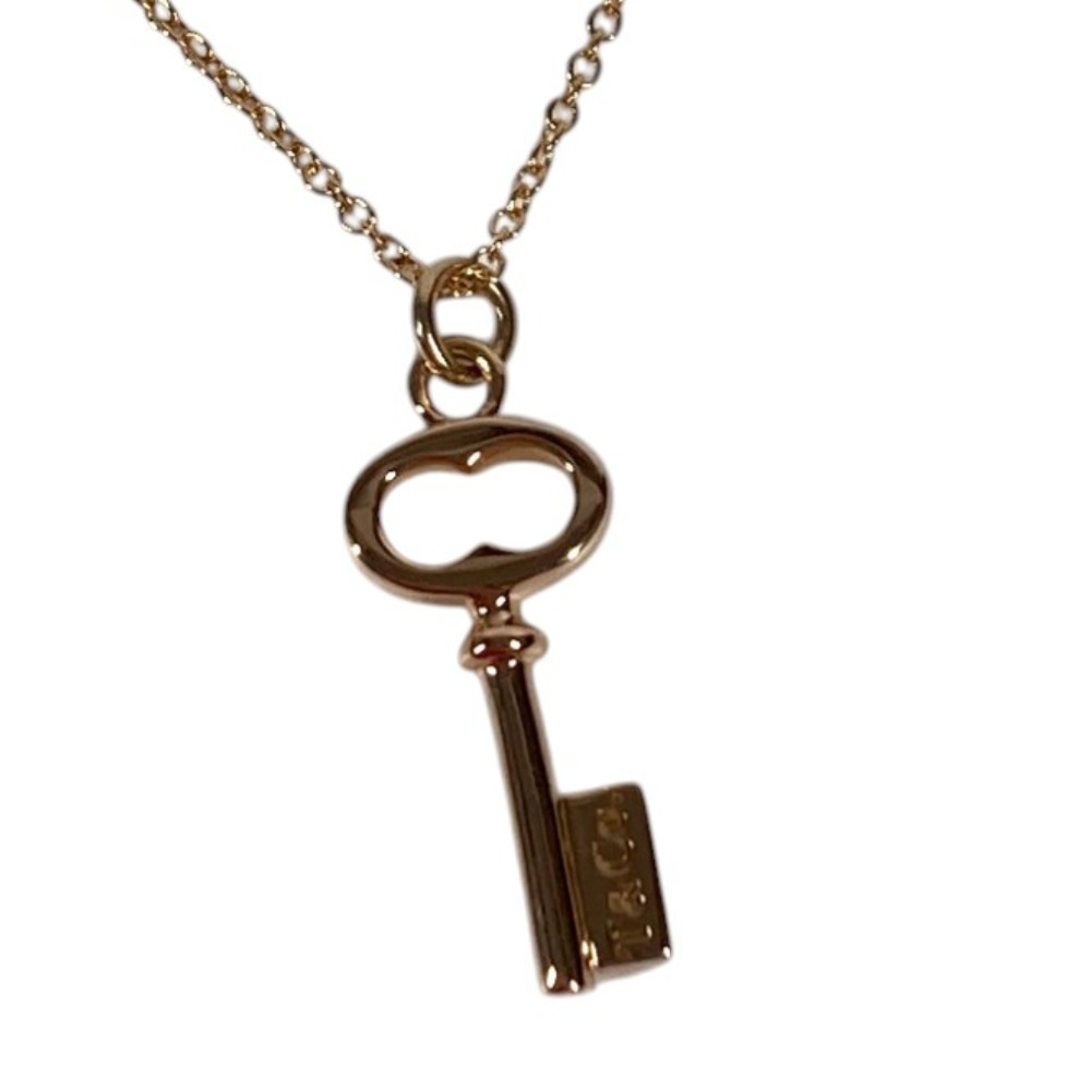 ネックレス オーバル キー ネックレス 鍵 K18 18K 金 アクセサリー ジュエリー チェーン Au750 ピンクゴールド
