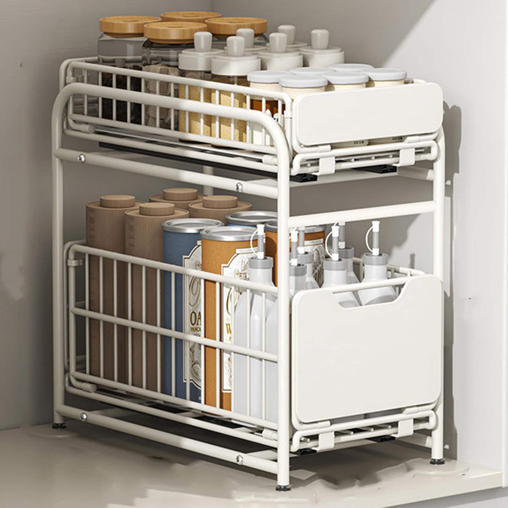 [SDS] シンク下 収納 シンク下収納ラック シンクした収納ラック シンクした収納 キッチン収納 キッチンラック 引き出し 32*45*42.5 スライドラック 洗面台下 収納キッチンラック タイプ