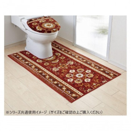 アラベスク トイレマット(抗菌防臭 吸水速乾) 日本製 80×115cm エンジ