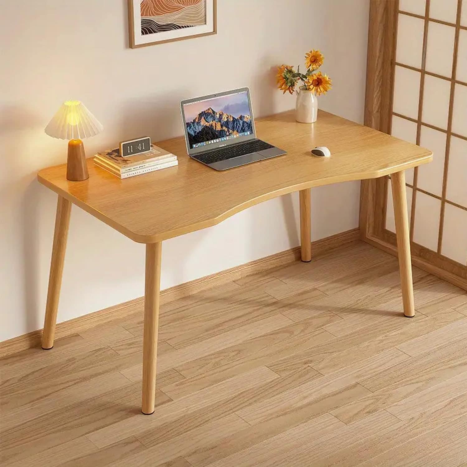 BURAYIENTA 北欧 デスク パソコンデスク 組立簡単 テーブル シンプル 幅80cm×奥行50cm ワークテーブル 勉強机 木製 机 PCデスク 在宅勤務 リモートワーク用 おしゃれ シンプル