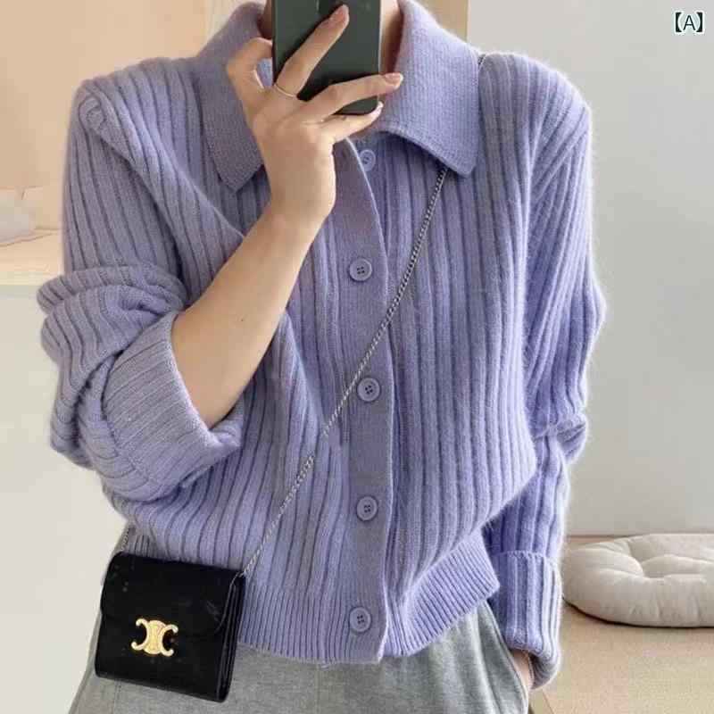 セーター ジャケット 女性 秋冬 ルーズ ニット 新し 女性 ショート スタイル カーディガン トップ