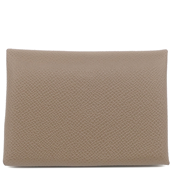 エルメス カードケース カルヴィ デュオ ヴォーエプソン エトゥープ シルバー金具 新品 未使用 茶 フラグメントケース W刻印(2024年製) 【箱】【中古】