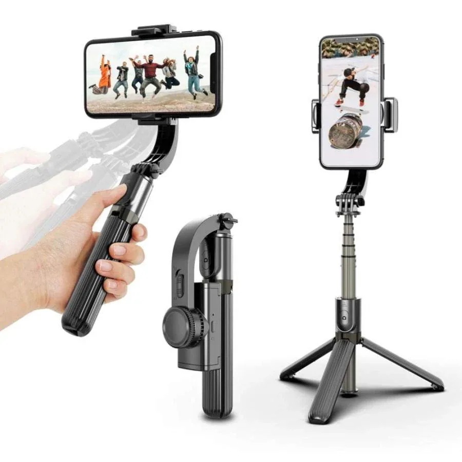激安新入荷人気スマホジンバルスタビライザー自撮り棒三脚Bluetooth伸縮式360度自動回転安定撮影スマホ三脚ワイヤレスシャッターリモコン付き折畳み式