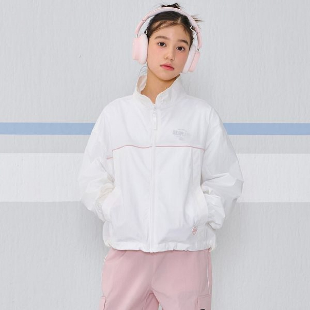 [Ocean Sky] ガールズストリートラインハイネックジップアップジャンパー