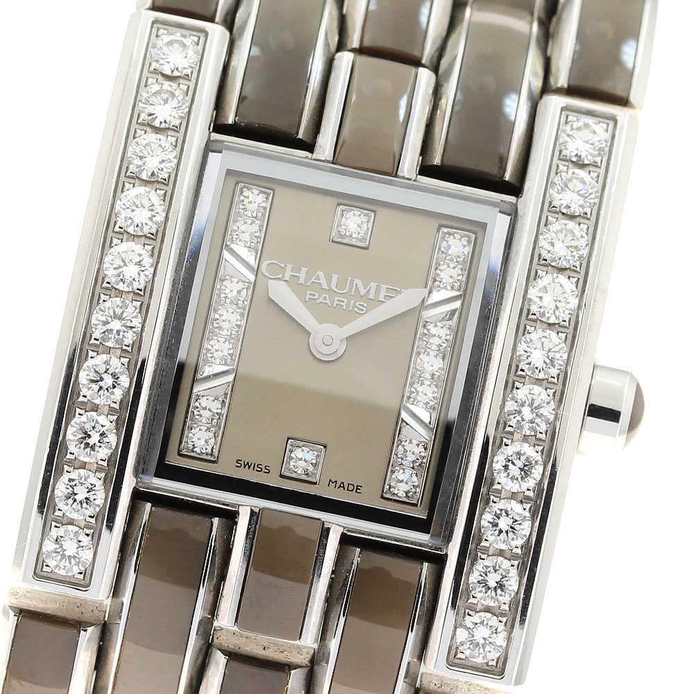 ショーメ Chaumet W19631-35B ケイシス スタークリスタル サイドダイヤ クォーツ レディース 内箱・保証書付き_939306【中古】