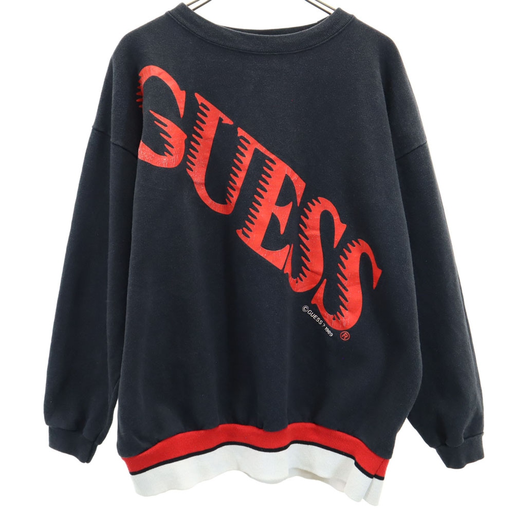 80s USA製 長袖 トレーナー ONESIZE ブラック 裏起毛 オールド ヴィンテージ レディース